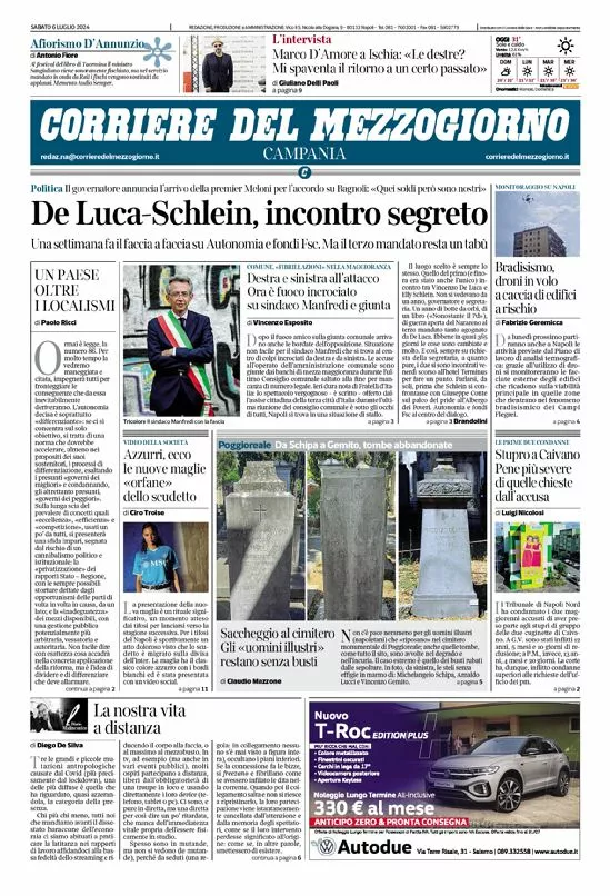 Prima-pagina-corriere del mezzogiorno-del-2024-07-06